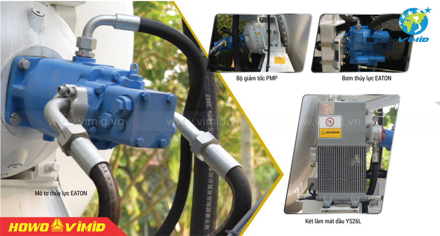 Hệ thống thủy lực Xe trộn H3 130 5m3