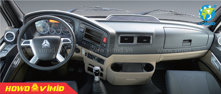 Nội thất xe ben VX 8x4 thùng đúc