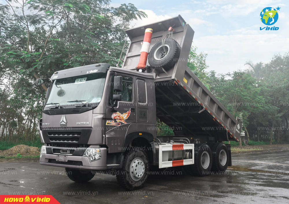 Xe ben vuông HOWO 3 chân Cabin V7G 