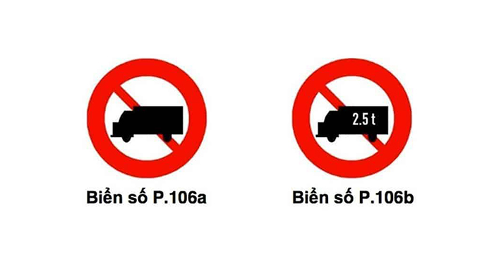 Biển báo cấm xe tải 5 tấn gồm những loại nào?