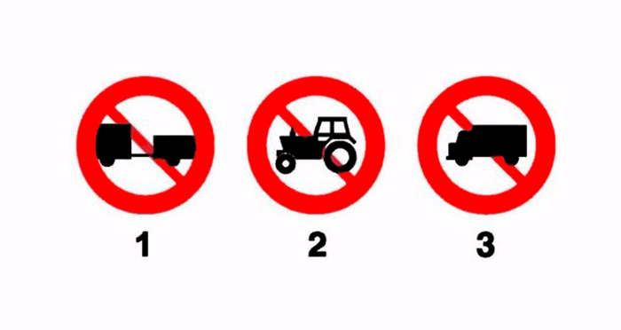 Biển báo cấm máy kéo có cấm xe tải không